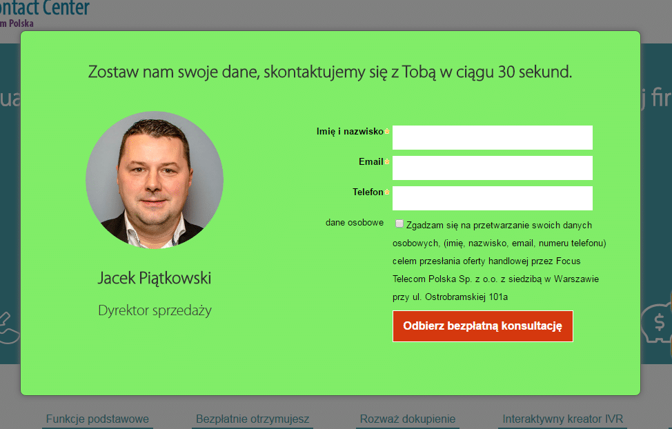 Optymalizacja formularza www - przykładowy formularz